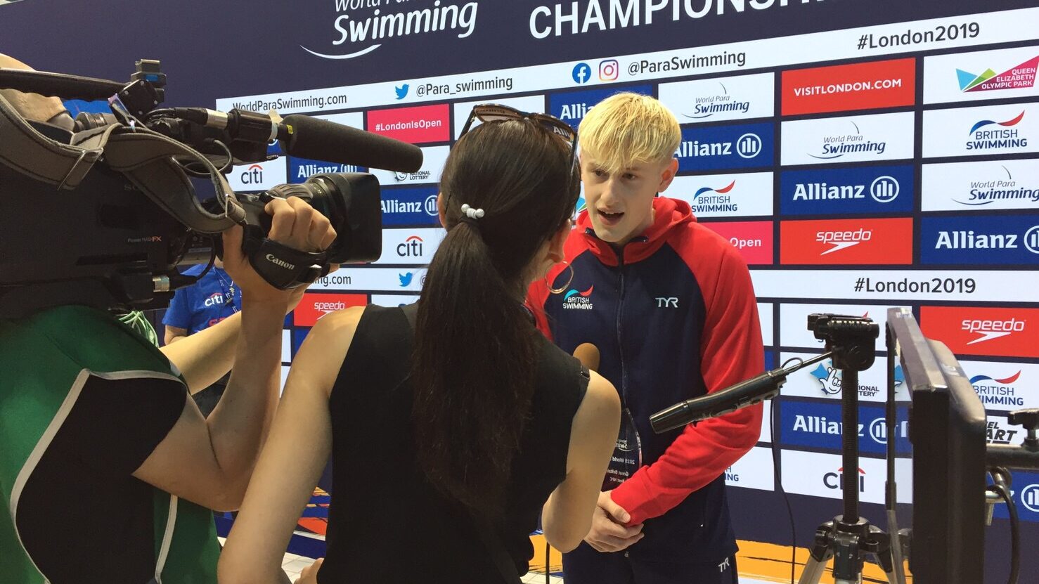Filming at World Para-Swimming Championship